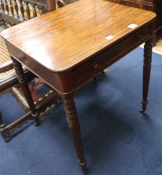 A George IV mahogany small writing table, in the manner of Gillows, W.66cm
